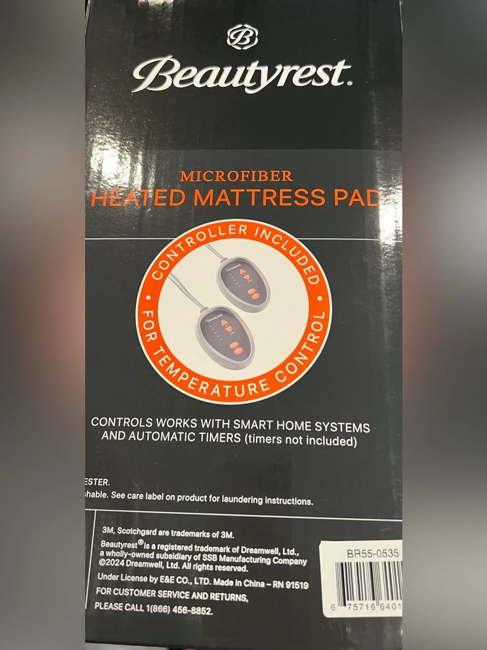 Beautyrest 3M Scotchgard Heated Mattress Pad - Electric Bed Queen, White